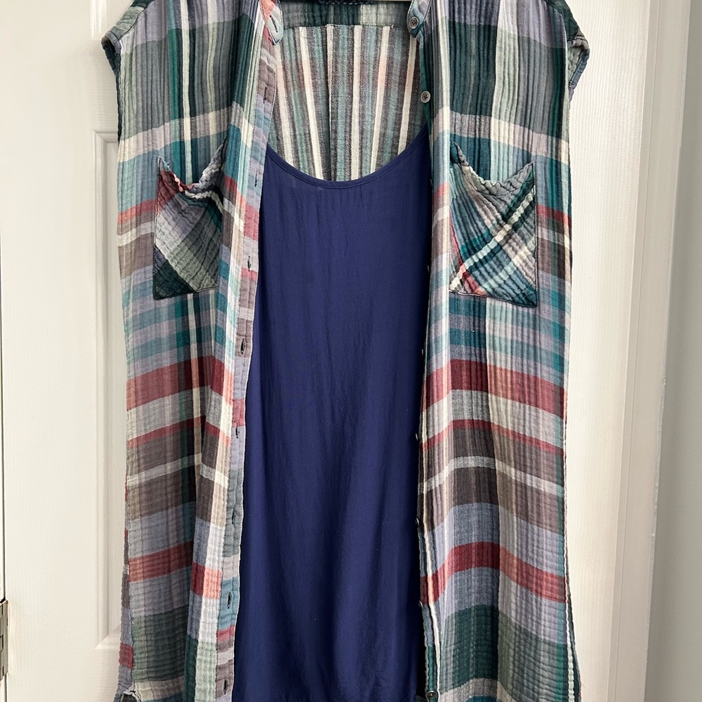 New Anthropologie Holding Horses Mixed Plaid Dress - Picture 6 of 9